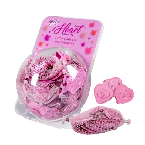 SÜT ÇİKOLATALI KALP (PEMBE) 63 g