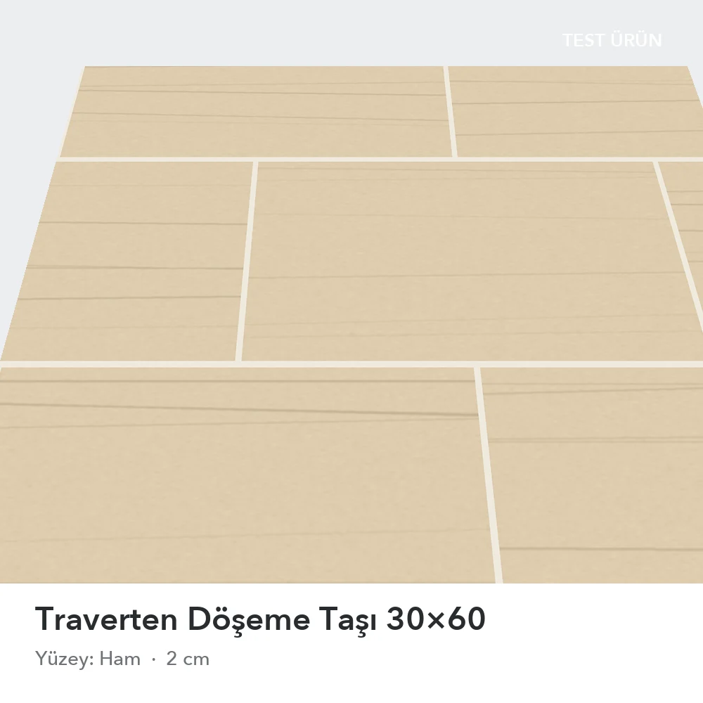 TEST - Traverten Döşeme Taşı 30x60 – Ham